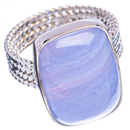 Premium Blue Lace Agate Ring Size 5.75 (.925 Sterling Silver)