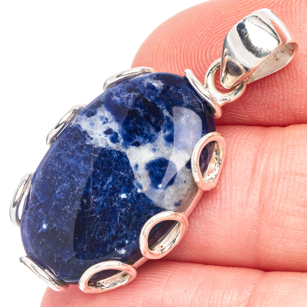 Sodalite Pendant 1 3/8" (925 Sterling Silver) P44645