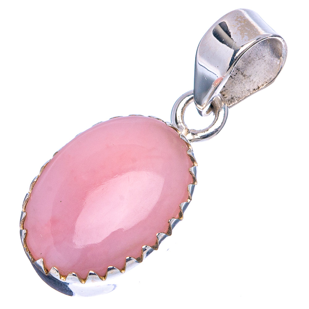 Pink Opal Pendant 1 1/8" (.925 Sterling Silver)