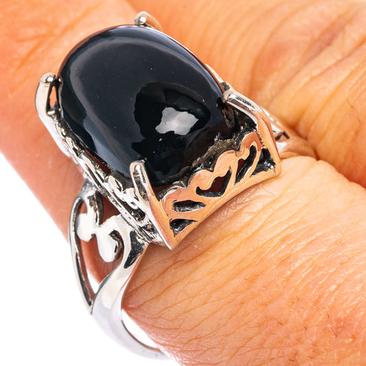 Black Onyx Ring Size 8.5 (.925 Sterling Silver)