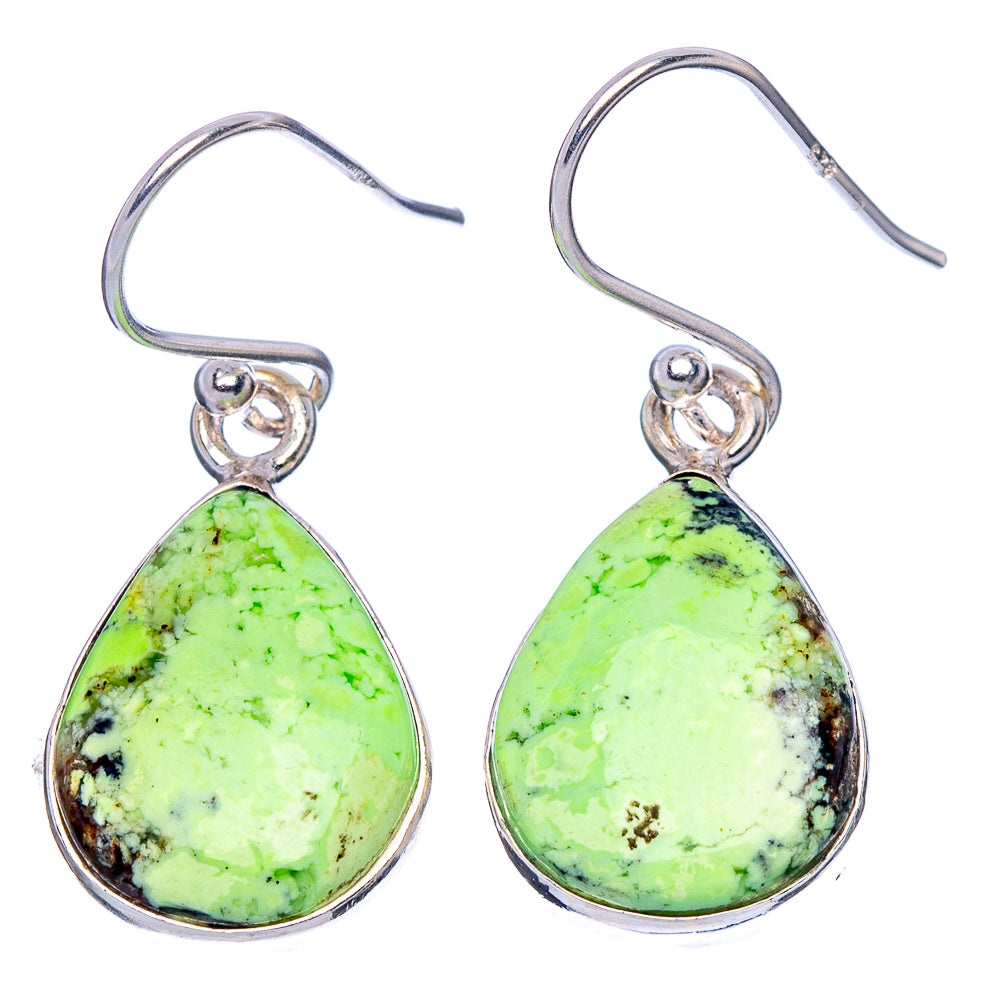 Lemon Chrysoprase Earrings 1 1/4" (925 Sterling Silver) E1805