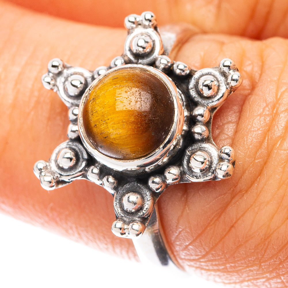 Tiger Eye Flower 925 Sterling Silver Ring Size 6.75 (925 Sterling Silver) R5495