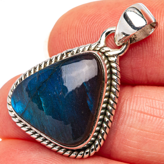 Labradorite Pendant 1 1/8" (.925 Sterling Silver)