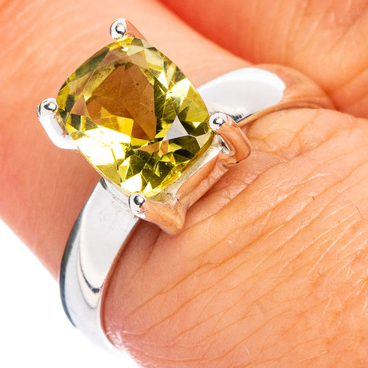 Faceted Citrine Ring Size 7 (.925 Sterling Silver)