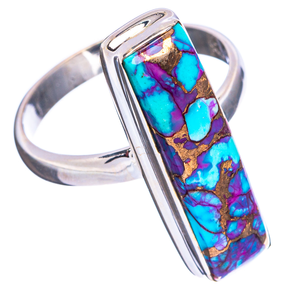 Purple Copper Turquoise Ring Size 9 (.925 Sterling Silver)