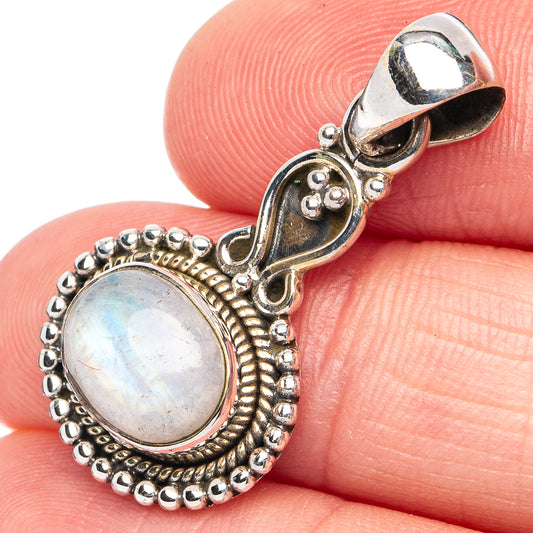 Rainbow Moonstone Pendant 1 1/4" (925 Sterling Silver) P45438