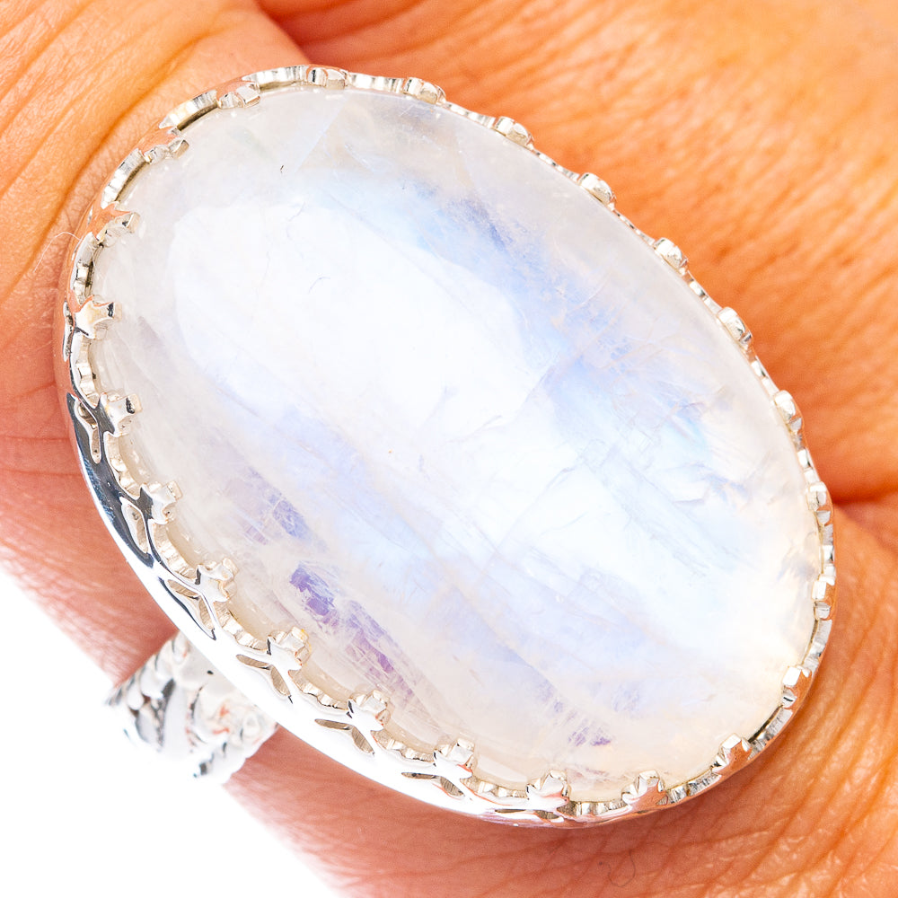 Signature Rainbow Moonstone Ring Size 9 (925 Sterling Silver) R7604