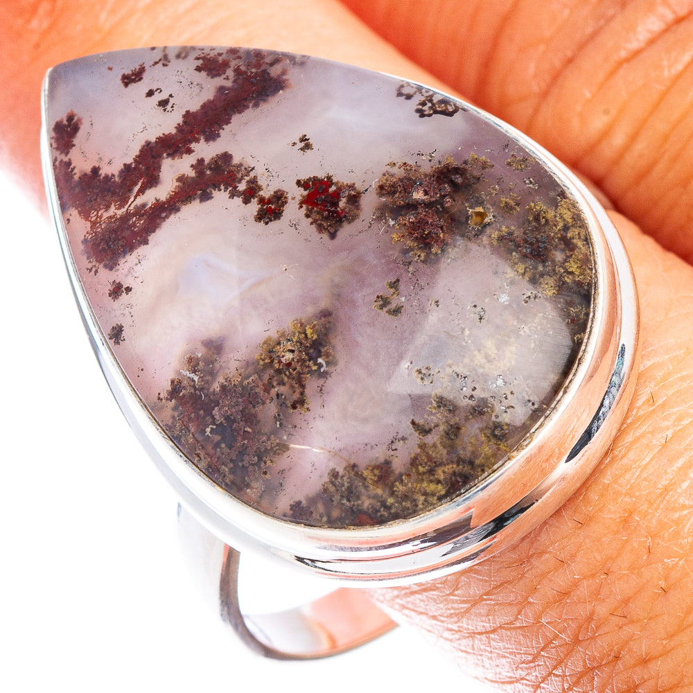 Large Indonesian Plume Agate Ring Size 13 (925 Sterling Silver) R7027