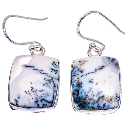 Dendrite Opal Earrings 1 1/4" (.925 Sterling Silver)