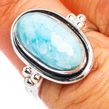 Rare Larimar Ring Size 6.5 (.925 Sterling Silver)