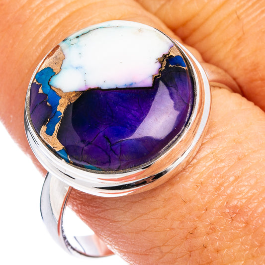 Purple Dahlia Mohave Turquoise Ring Size 11 (.925 Sterling Silver)