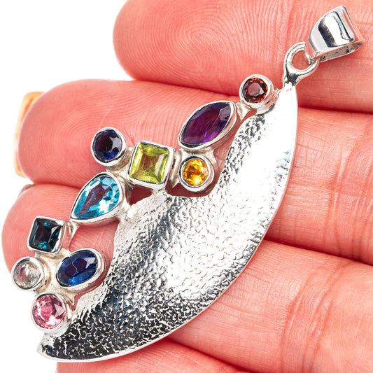 Signature Multi-stone Pendant 2 1/8" (925 Sterling Silver) P41829