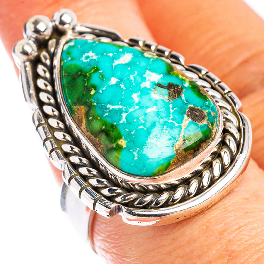 Rare Sonoran Gold Turquoise Ring Size 7 Adjustable (.925 Sterling Silver)