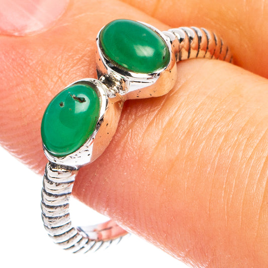 Dainty Chrysoprase Ring Size 6 (925 Sterling Silver) R8685