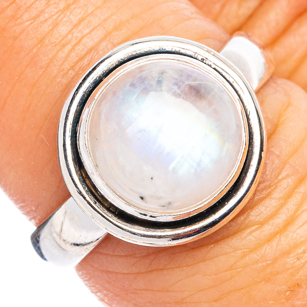 Rainbow Moonstone Ring Size 7.25 (.925 Sterling Silver)