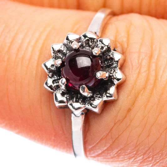 Dainty Garnet Ring Size 8 (.925 Sterling Silver)