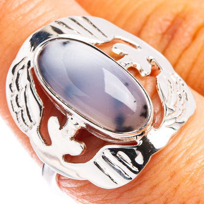 Premium Dendritic Agate Ring Size 8 (.925 Sterling Silver)