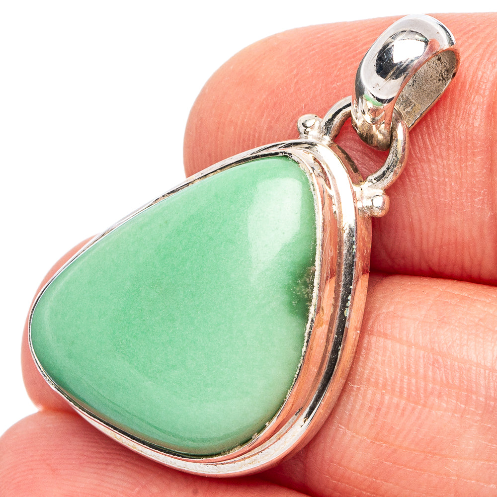 Chrysoprase Pendant 1 1/4" (.925 Sterling Silver)