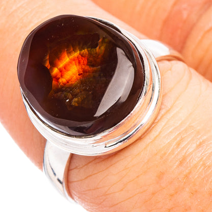 Rare Mexican Fire Agate Ring Size 7.75 (.925 Sterling Silver)