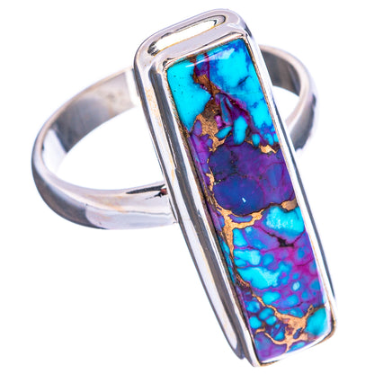 Purple Copper Turquoise Ring Size 8 (.925 Sterling Silver)