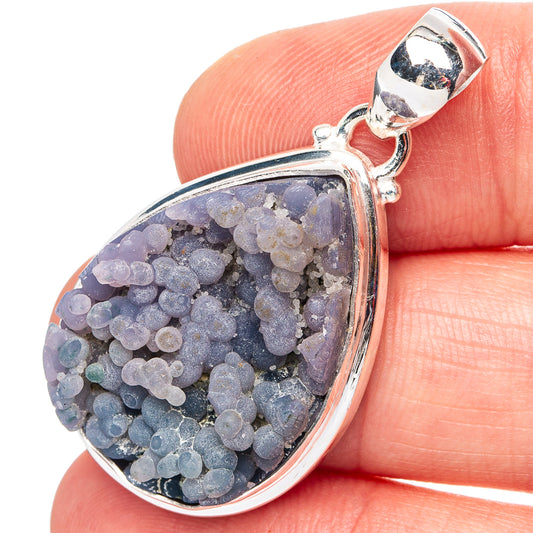 Grape Agate Pendant 1 1/2" (.925 Sterling Silver)