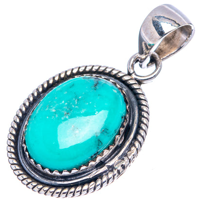 Rare Kingman Turquoise Pendant 1 3/8" (.925 Sterling Silver)