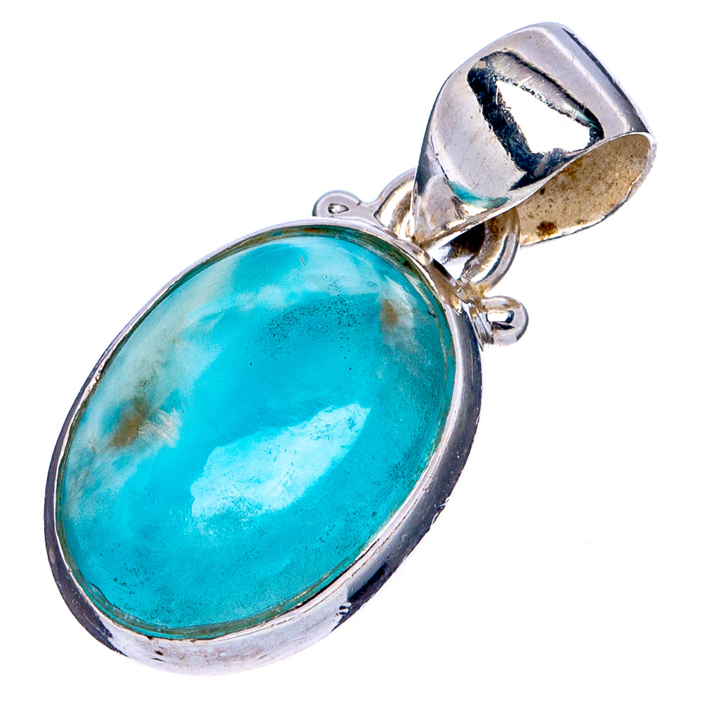 Rare Larimar Pendant 7/8" (.925 Sterling Silver)