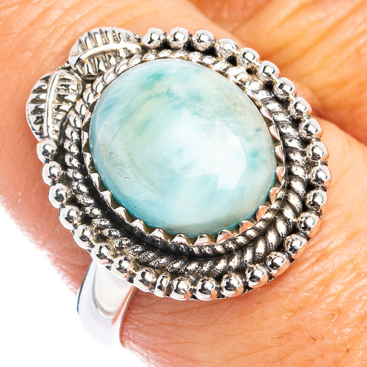 Rare Larimar Ring Size 8 (.925 Sterling Silver)