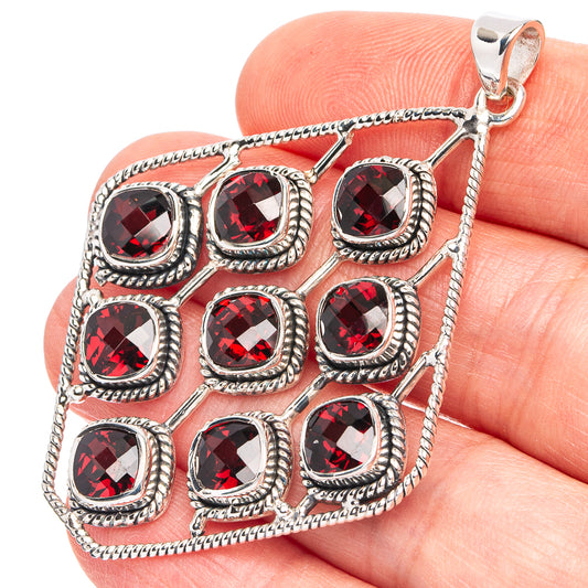 Signature Garnet Pendant 2 3/8" (925 Sterling Silver) P45071