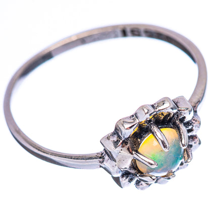 Dainty Ethiopian Opal Ring Size 8 (.925 Sterling Silver)