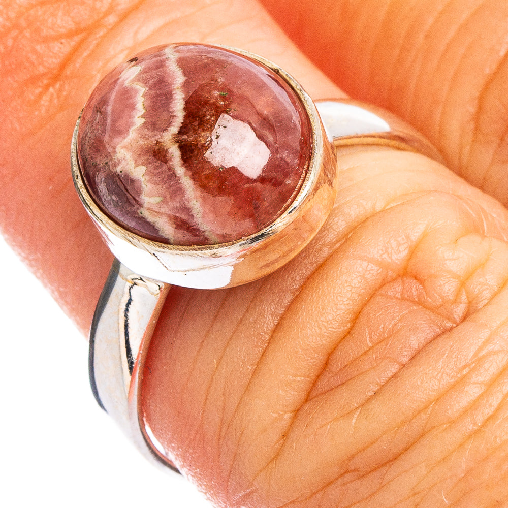 Rhodochrosite Ring Size 6.75 (.925 Sterling Silver)