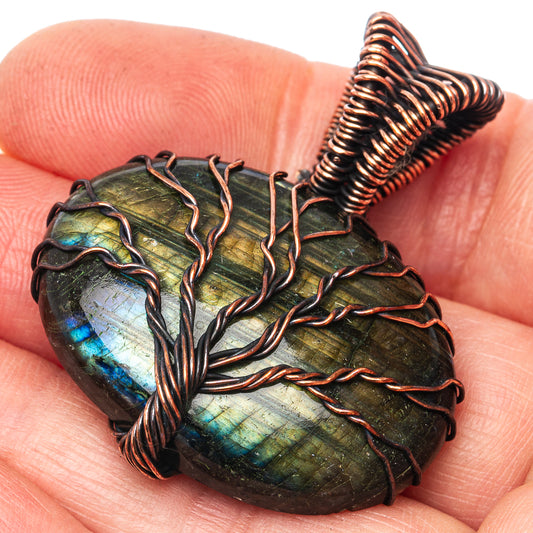 Labradorite Tree of Life 1 5/8" (Oxidized Copper)