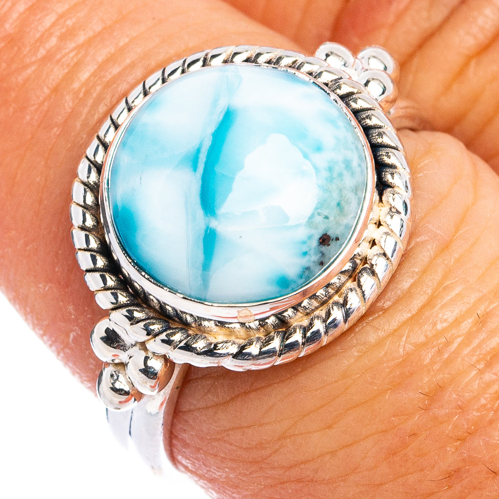 Rare Larimar Ring Size 7.5 (.925 Sterling Silver)