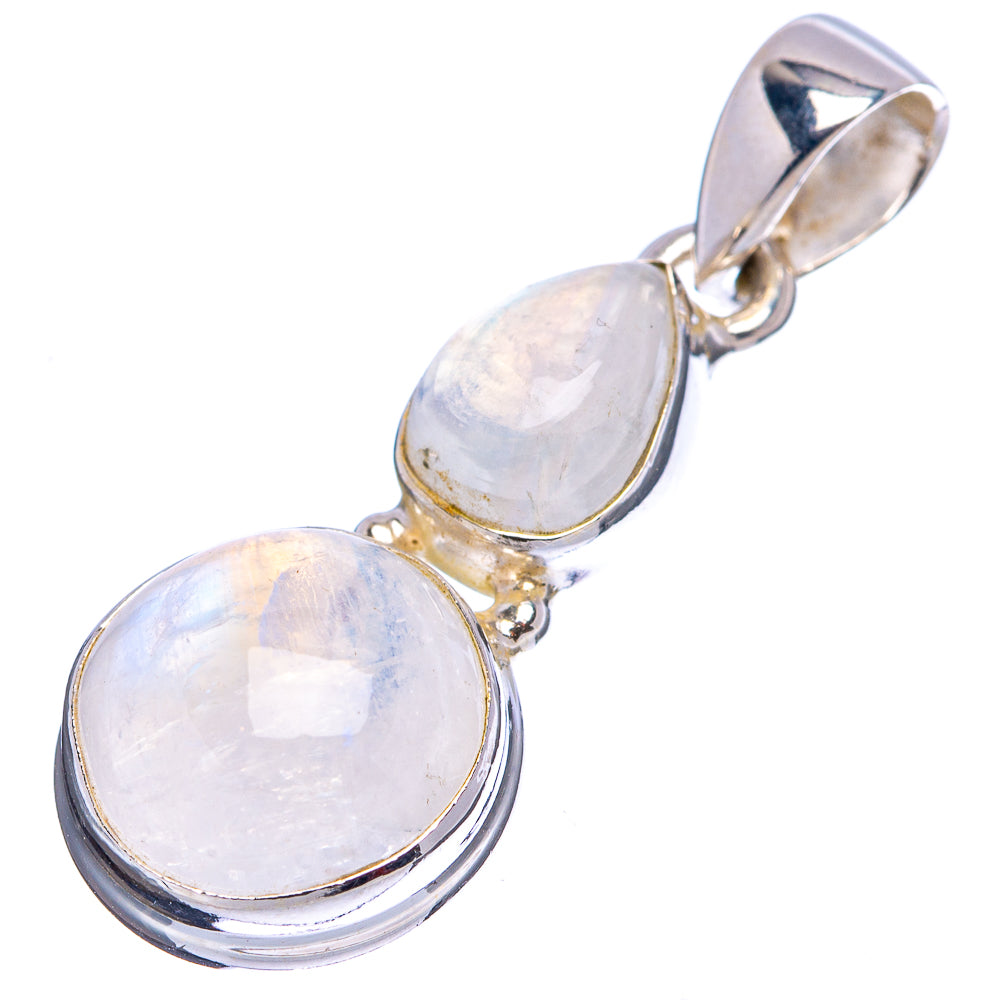 Rainbow Moonstone Pendant 1 3/8" (.925 Sterling Silver)