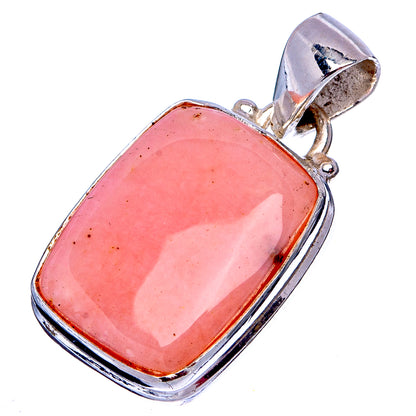 Pink Opal Pendant 1 1/8" (.925 Sterling Silver)