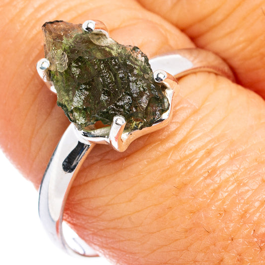 Rare Moldavite Ring Size 9.75 (.925 Sterling Silver)