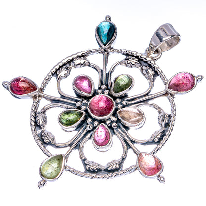 Signature Natural Tourmaline Pendant 2 1/8" (925 Sterling Silver) P42302