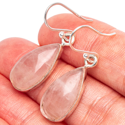 Rose Quartz Earrings 1 3/8" (925 Sterling Silver) E1713