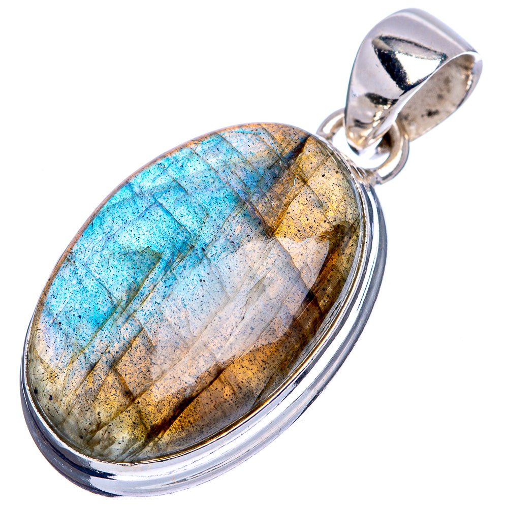 Labradorite Pendant 1 1/4" (.925 Sterling Silver)