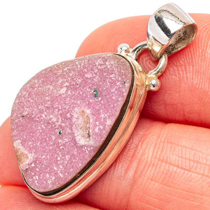 Cobalto Calcite Druzy Pendant 1 1/4" (.925 Sterling Silver)