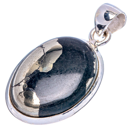 Pyrite in Magnetite Pendant 1 3/8" (925 Sterling Silver) P43396
