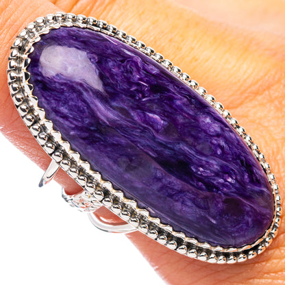 Signature Huge Charoite Ring Size 8.75 (925 Sterling Silver) R8132