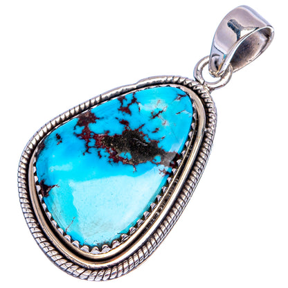 Rare Golden Hills Turquoise Pendant 1 5/8" (.925 Sterling Silver)