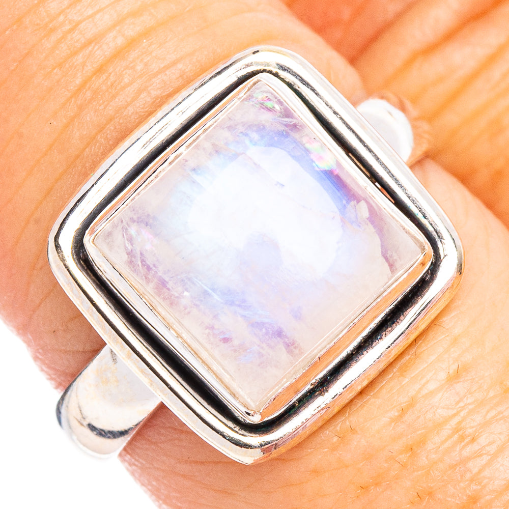 Rainbow Moonstone Ring Size 8.25 (.925 Sterling Silver)