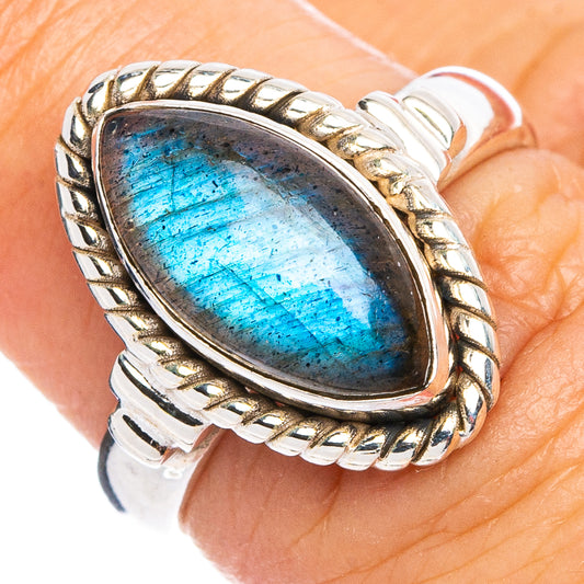 Labradorite Ring Size 6.75 (.925 Sterling Silver)