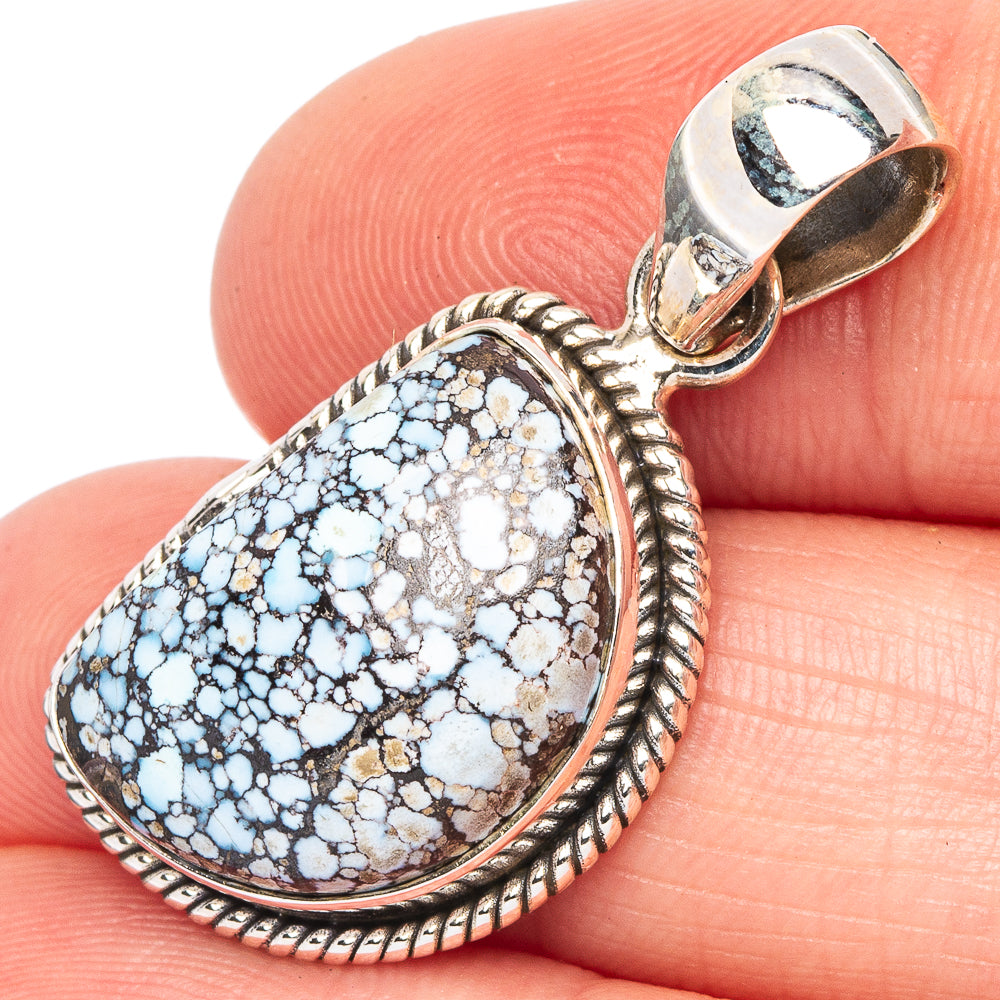 Rare Golden Hills Turquoise Pendant 1 3/8" (925 Sterling Silver) P44783