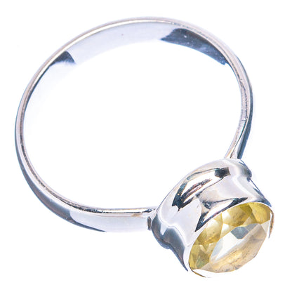 Faceted Citrine Ring Size 7.5 (.925 Sterling Silver)