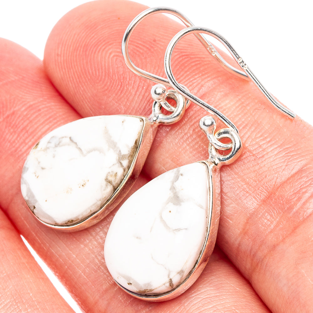 Howlite Earrings 1 1/4" (925 Sterling Silver) E1782