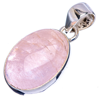 Rose Quartz Pendant 1 1/8" (.925 Sterling Silver)