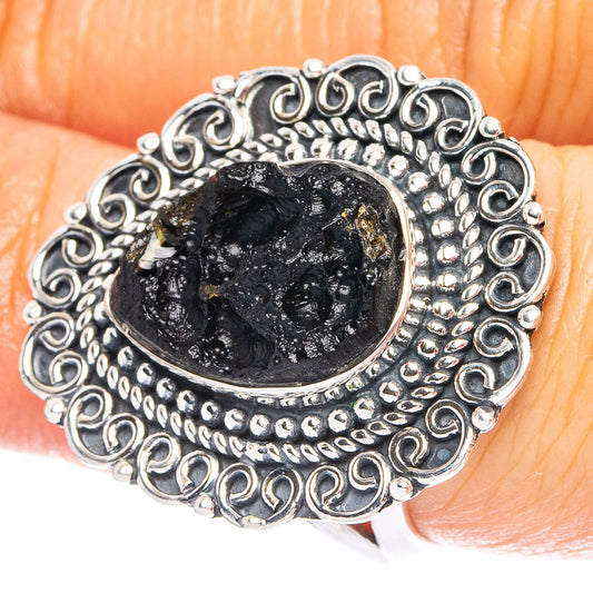 Tektite 925 Sterling Silver Ring Size 7.25 (925 Sterling Silver) R6293